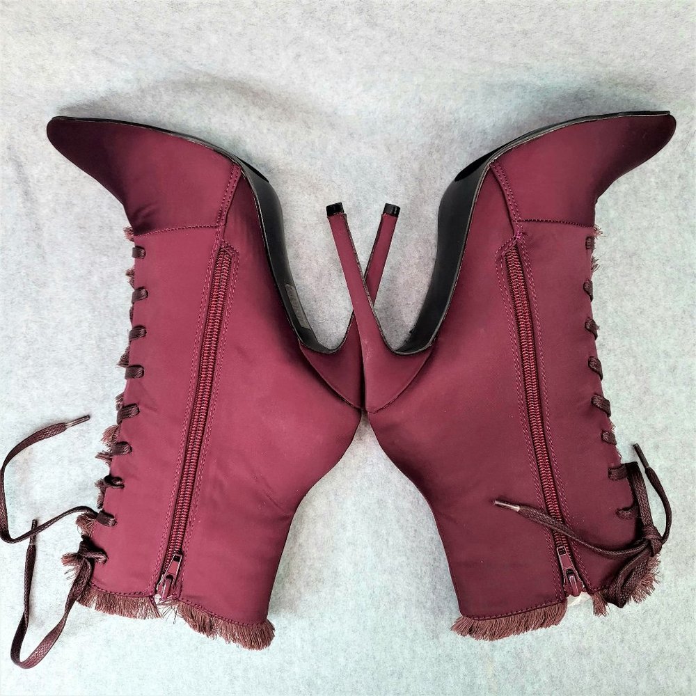 * So Me Purple Wine High Heel Ankle Boot Shoe - Picture 5 of 7